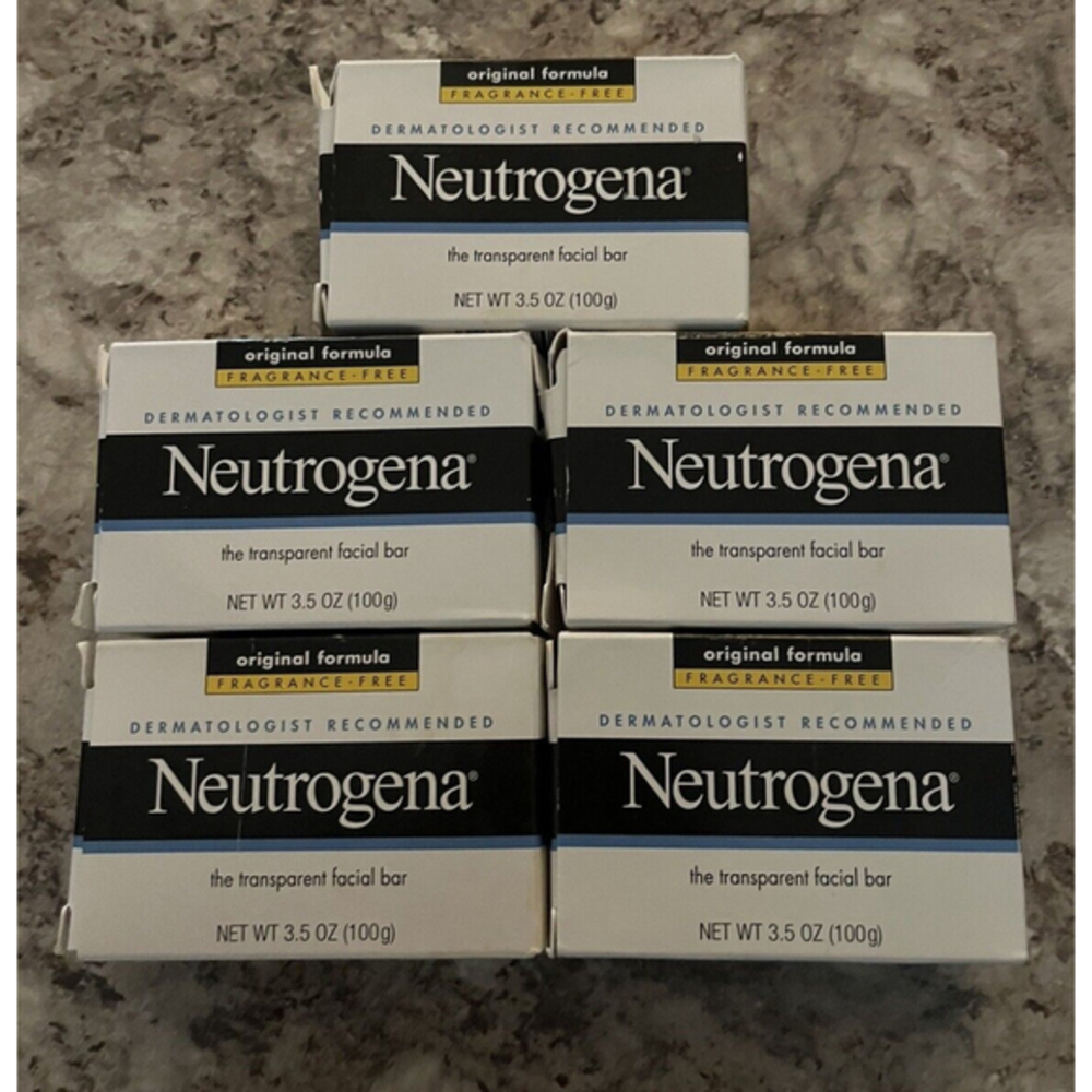 Neutrogena Transparent Face Cleansing Bar 3.5oz Fragrance Free Org Formula 5 Lot